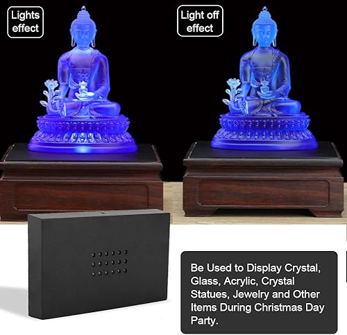 Miniatura 4 de Yosoo 2 piezas de soporte de base de luz, lámpara de luz LED, soporte de exhibición de cristal de cristal de arte soporte base enchufe de EE. UU.