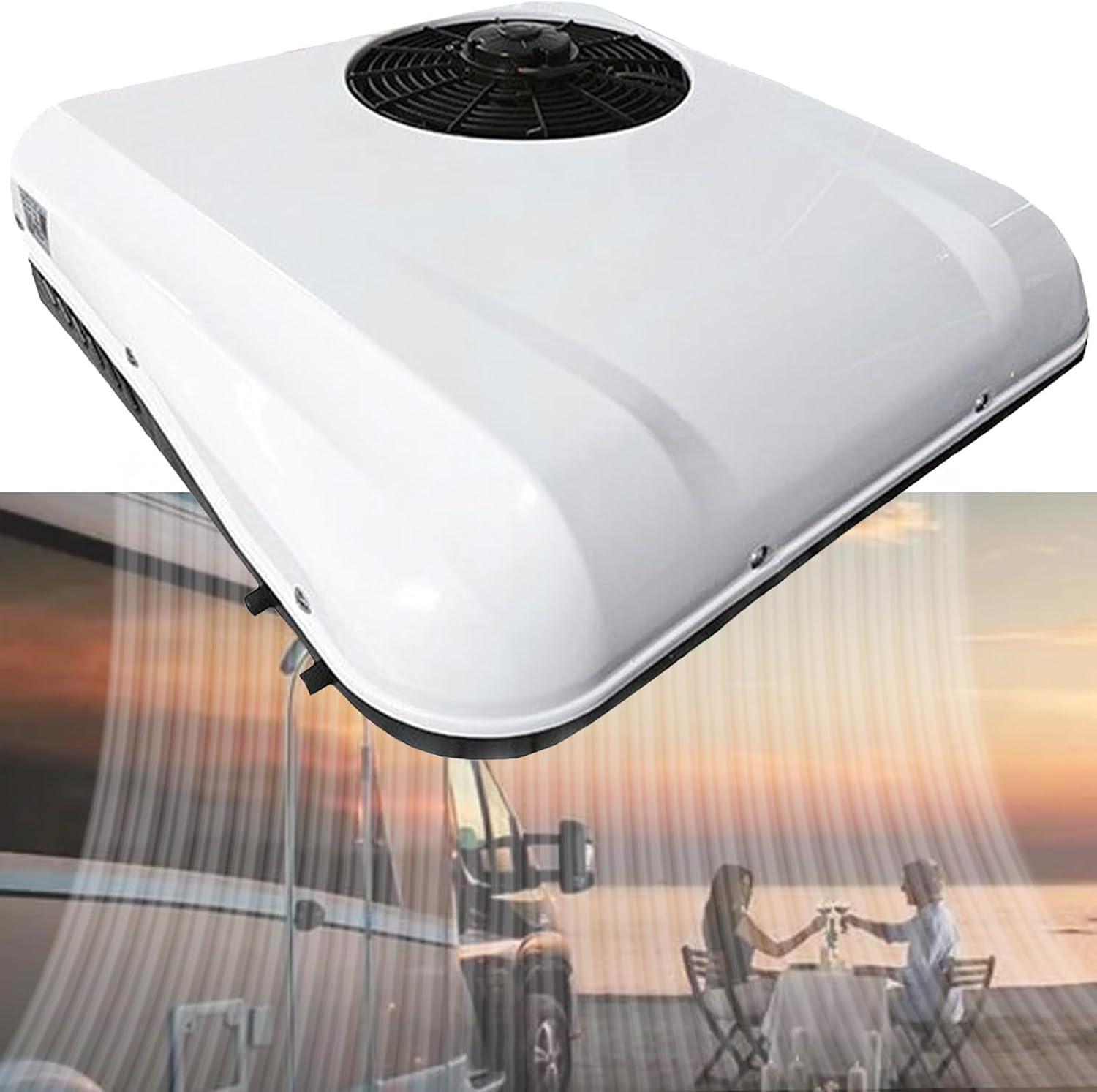 Rv Air Conditioner Rv Rooftop Dc Air Conditioner, Ductless Rooftop Air Conditioning Unit, Cooling and Heating 2 in 1 Suitable for Trucks, Rvs, Yachts, Etc,24V