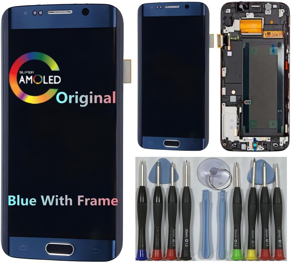 5.1"" AMOLED Original for Samsung Galaxy S6 Edge Display Touch Screen Digitizer Assembly S6 Edge G925A G925P G925V G925i G925FD LCD Screen Replacement (Blue)