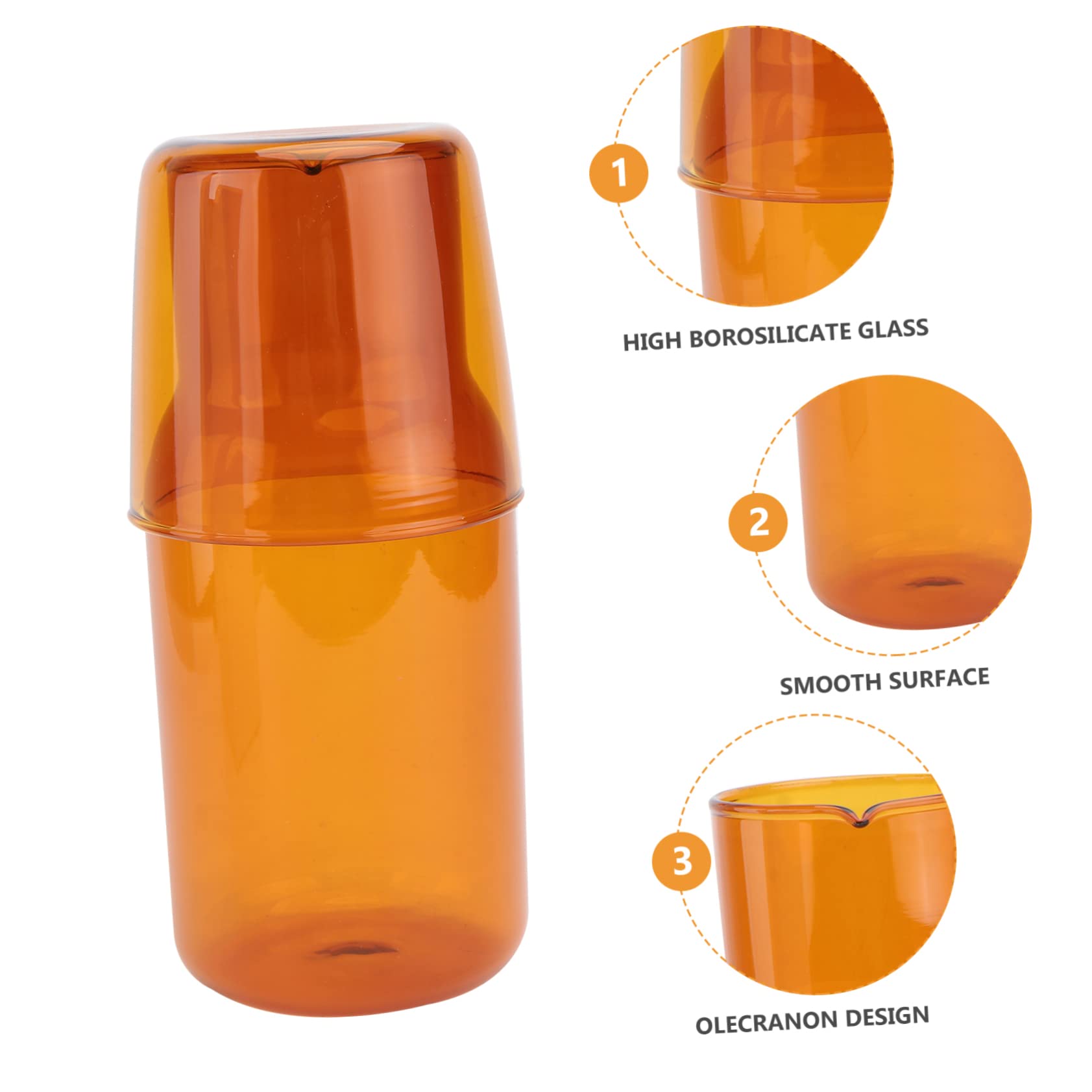 BEBEMOKO 1 Set Hotel Water Bottle Bedside Water Bottle Dispenser for Bathroom Water Cup Water Bottles Drinking Tools Carafe Pitcher with Cup Hot Cold Water Jug Beverage Glassware