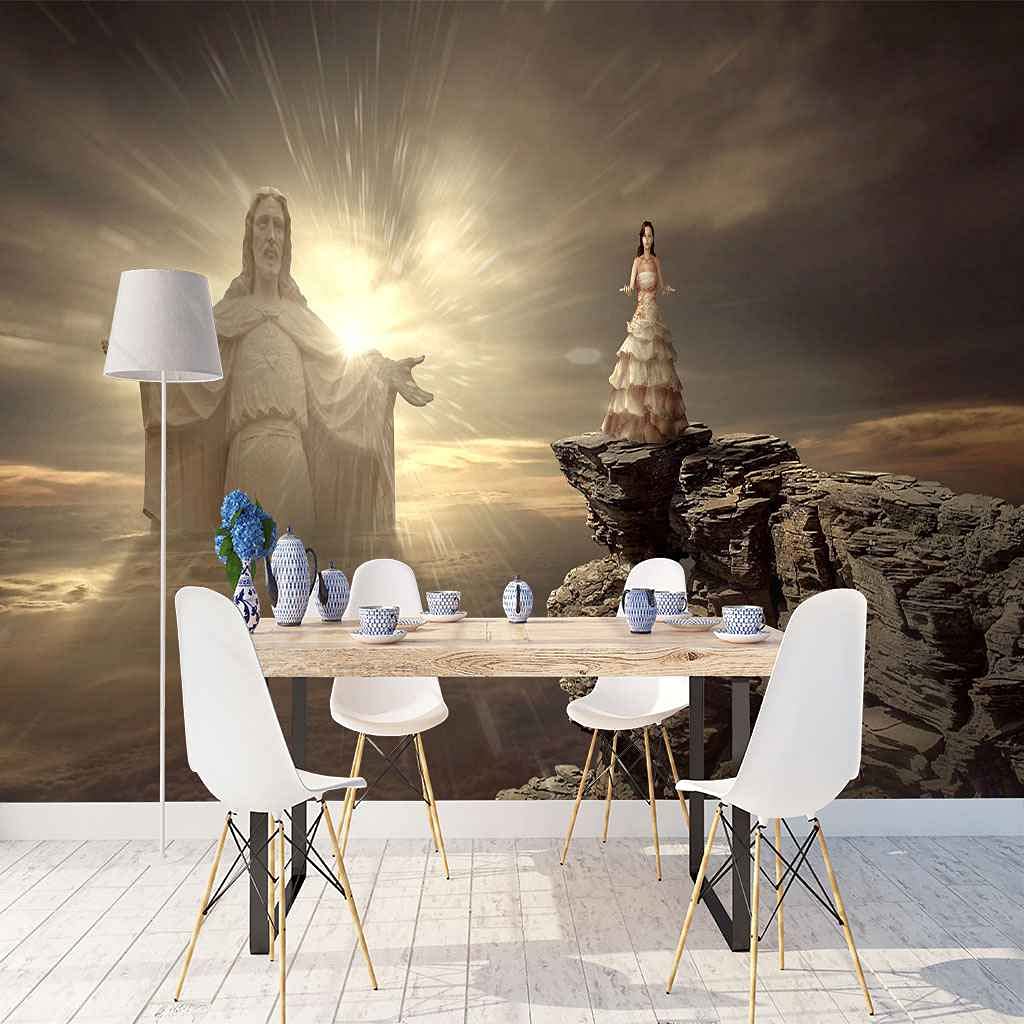 Poster personnalisé 3D papier peint autocollant statue pour chambre
