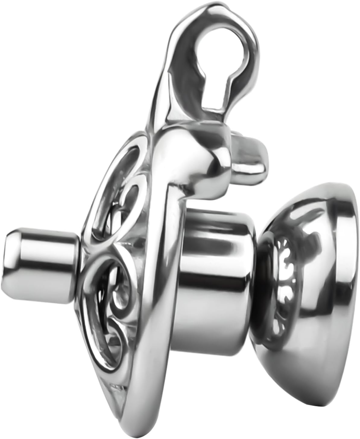Metal Short Chastity Cage with Base - Stainless Steel Small Male Chastity Device Penis Lock for Men BDSM Bondage Cock Cage Device Adult Sex Toy (2.16in Ring)