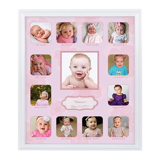 Collage Photo Frame for Baby First Year Keepsake Multi Picture Frames