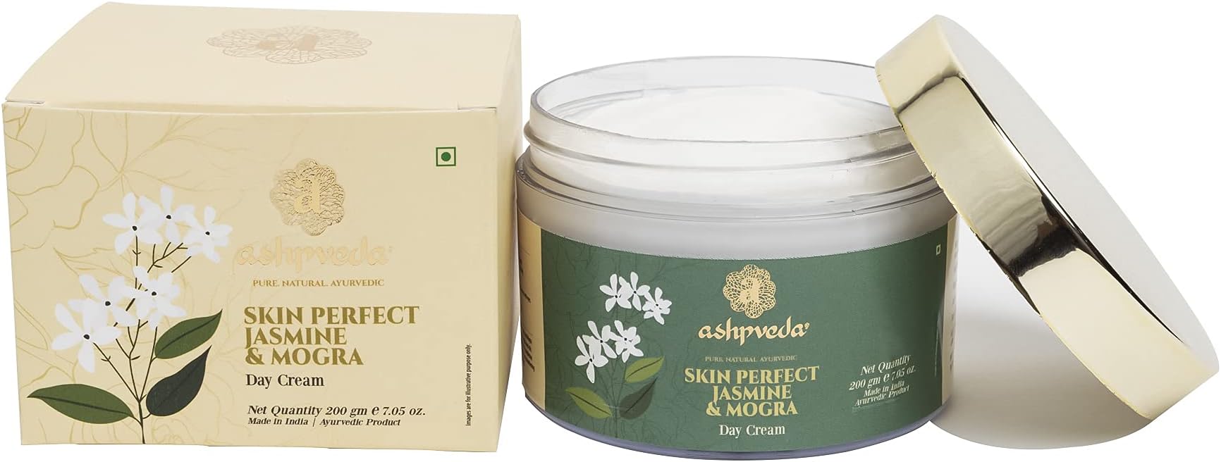 Jasmine & Cocoa Butter Day Cream, UVA/UVB Sun Protector, Chemical Free Sun Protector Body Cream (200 gm)