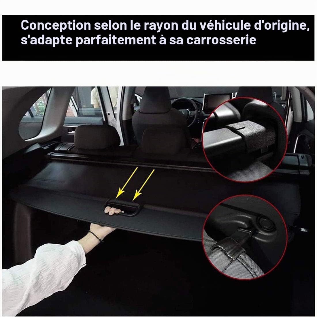 Auto Étagère Arrière Rétractable De Coffre pour Mercedes Benz ML W164 ML320 300 350 400 500, Noir Coffre de Arrière Panneau de Bouclier de Sécurité, Stockage de Partition de la Boîte de Queue Étagères