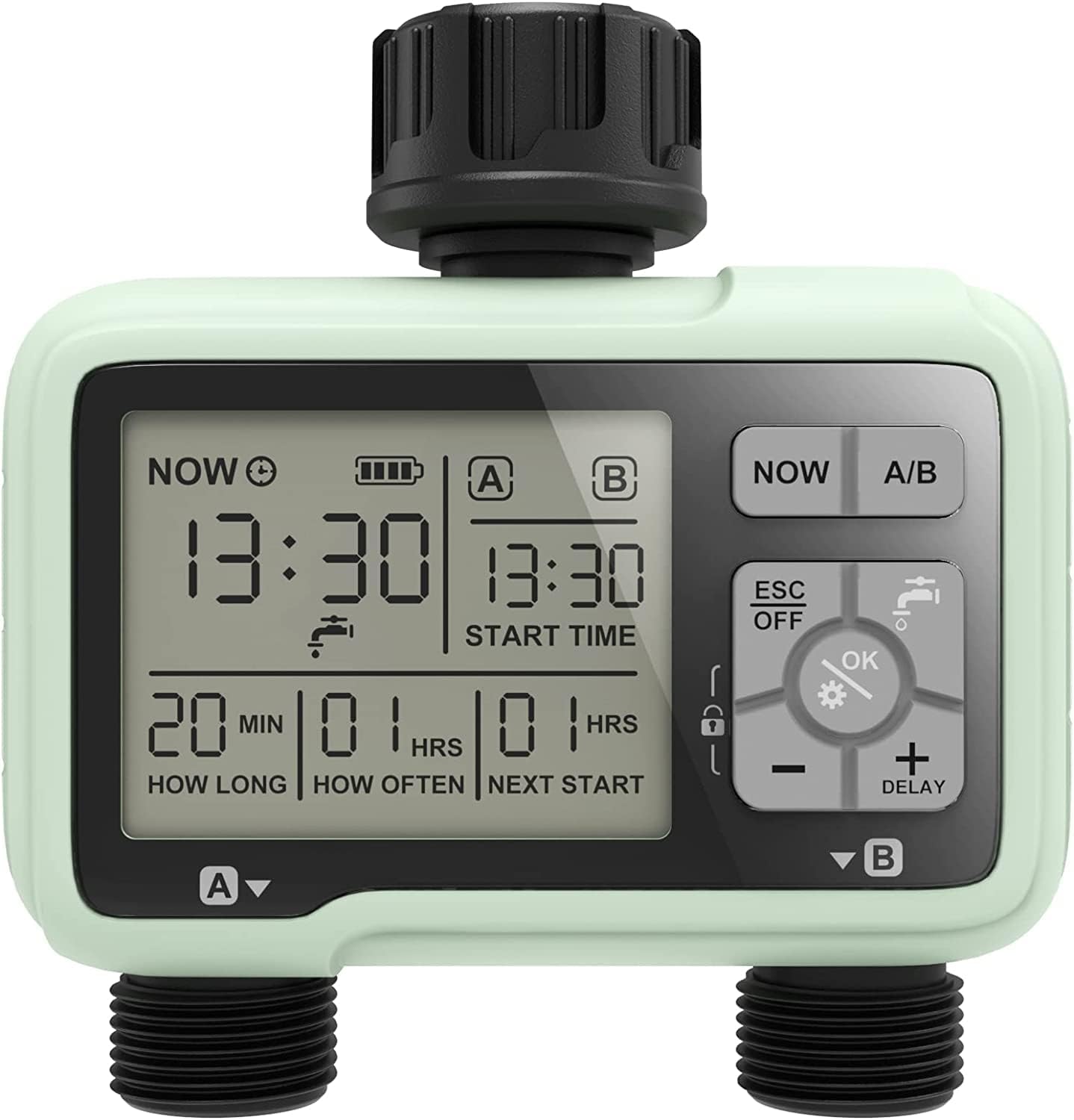 STYDDI Programmable 2Zone Hose Sprinkler Timer, 2 Output