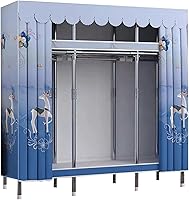 Vista 12 de large closets Portable Wardrobe Closet Thickened Steel Pipe Clothes Closet Saves Space Closets for Bedroom 145cm/165cm/201cm Cloth Closet