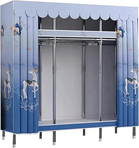 Vista 12 de large closets Portable Wardrobe Closet Thickened Steel Pipe Clothes Closet Saves Space Closets for Bedroom 145cm/165cm/201cm Cloth Closet