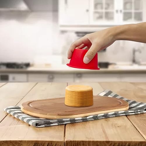 Miniatura 3 de SILIVO Moldes de silicona antiadherentes para tartas de 4 pulgadas (paquete de 6) para aplastar pasteles, muffins y huevos