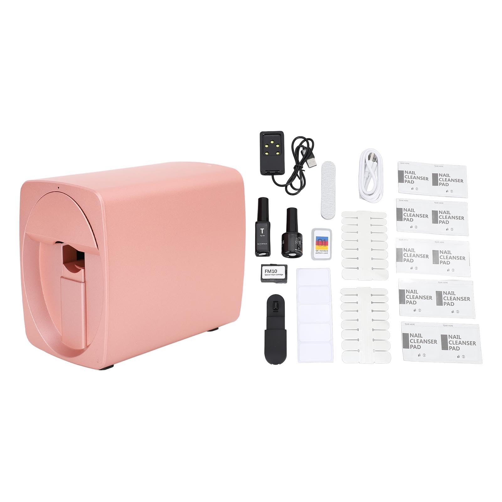 Impresora de Uñas, Reconocimiento Preciso Impresora de Uñas Estampadora Portátil Patrones Personalizados Aplicación Controlada para Viajes (Oro rosa)