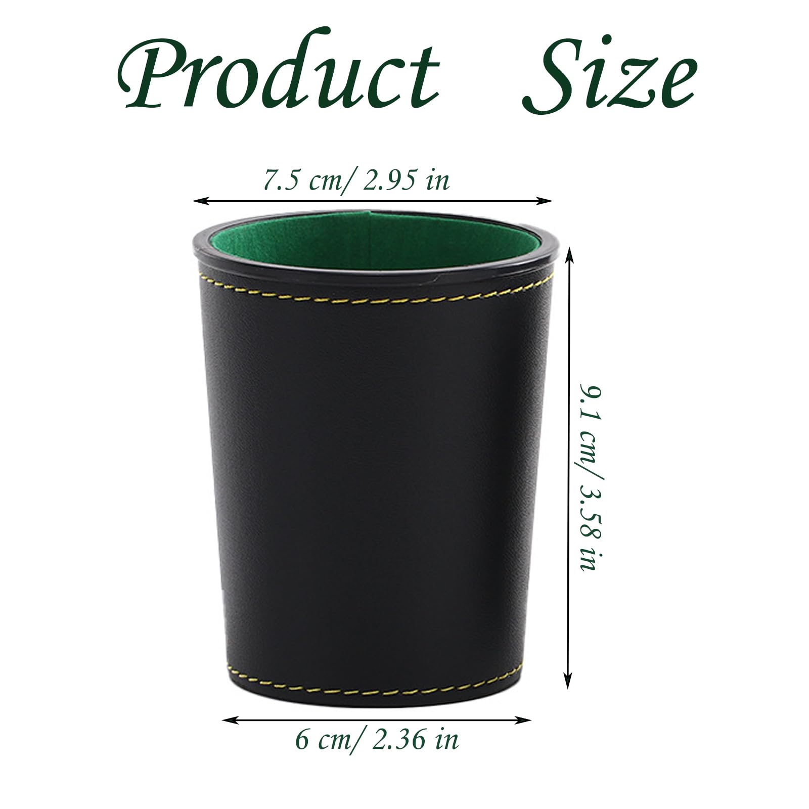 5 Pièces Tasse à Lancers 25 Dés, Tasse à Jets en Cuir, Set de Dés en Cuir, Coupes de Lancers de Haute Qualité, Coupe Noire pour Jets, Idéal pour Réunions Familiales, Bars, KTV et Jeux de Camping