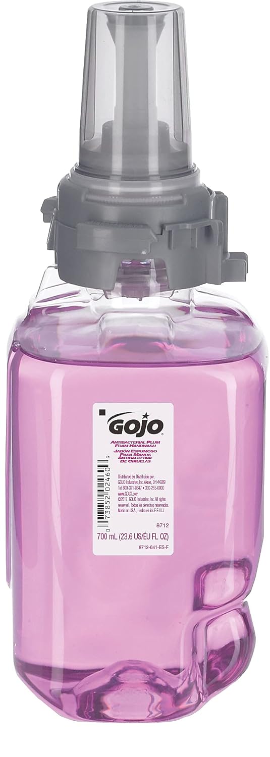 GOJO 8712-04 Antibacterial Foam Handwash, Plum, 700 mL