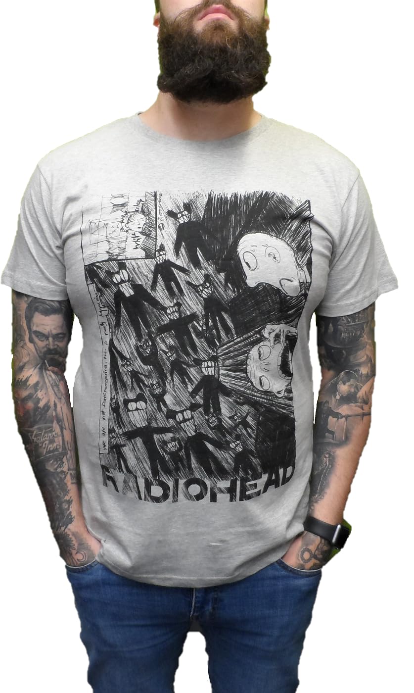 Mazeys Men's Scribble Radiohead Officially Licensed T Shirts (Scribble) 2X Large