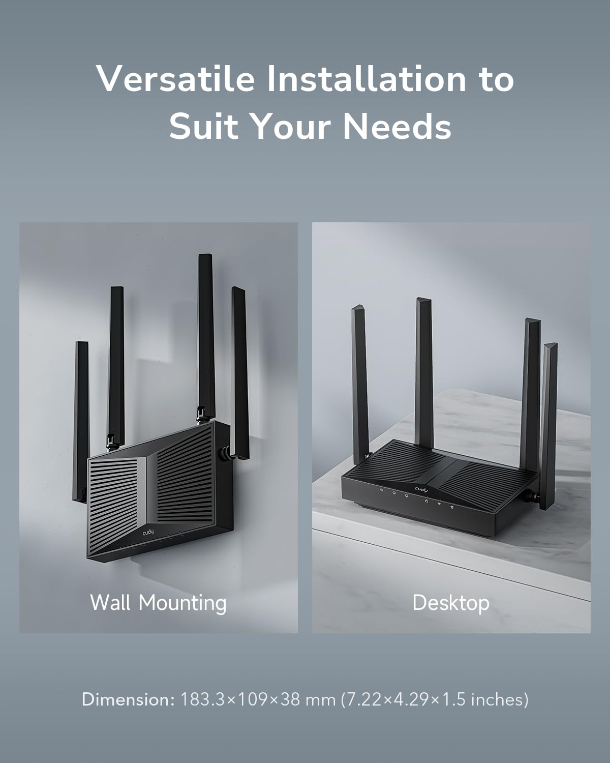 Cudy AP3000D WiFi 6 AX3000 Point d'accès Gigabit sans fil de bureau, pont Wi-Fi, formation de faisceaux, prend en charge plusieurs SSID, 4 antennes fixes, 802.3at/af ou PoE passif et alimentation 12 V