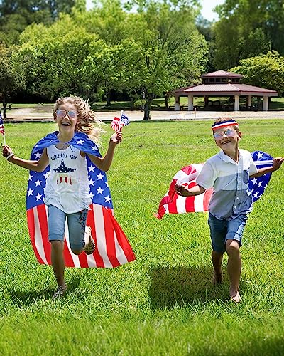 Mepase-4th-of-July-American-Flag-Cape-Halloween-USA-Outfits-Sunglasses-USA-Flag-Color-Headband-Patriotic-Accessories