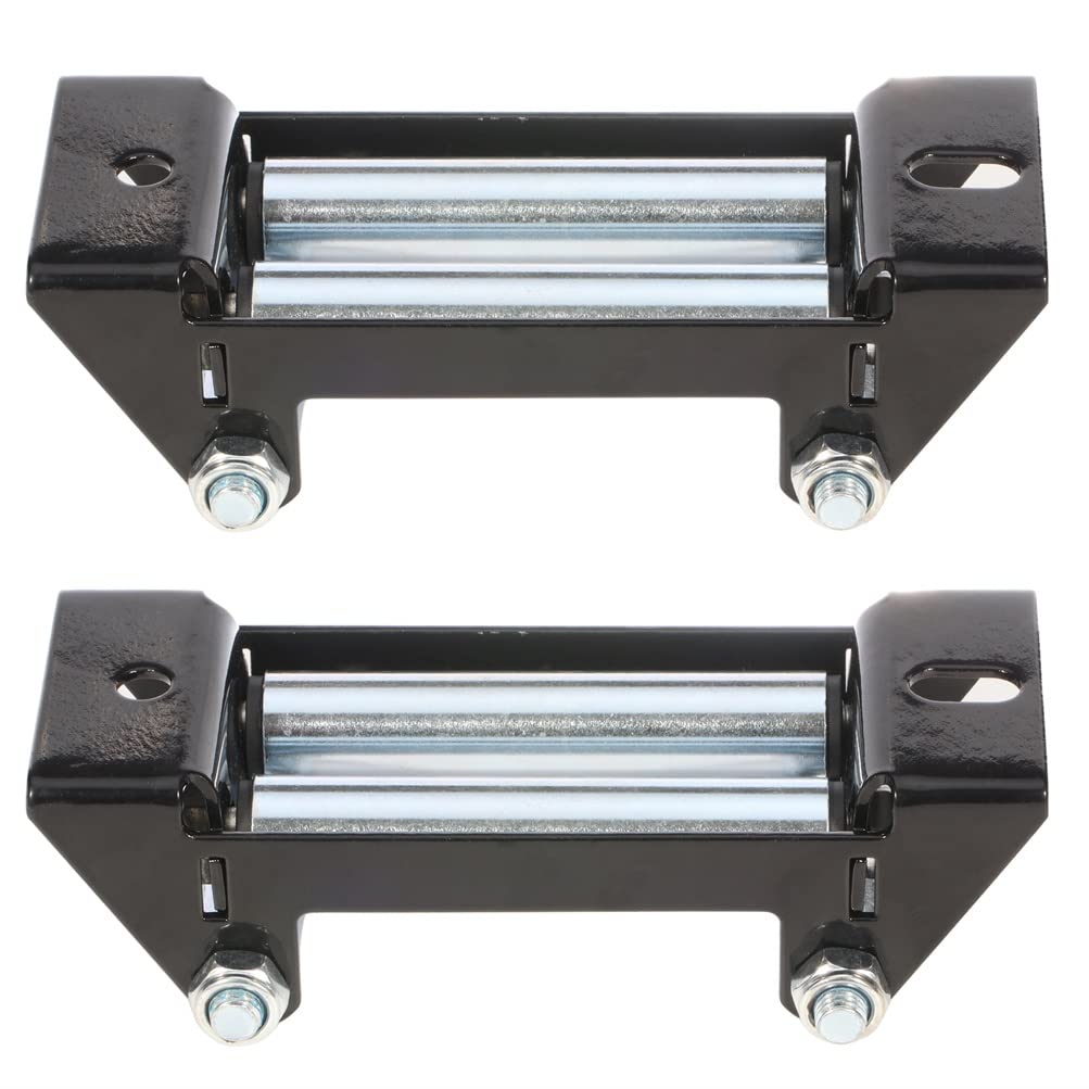 OCPTY Roller Fairlead, 2PCS 4000-5000 LBs 4-Way Roller Cable Guide - Winch Roller Fairlead 6 Bolt Pattern for Recovery Off-Road Truck RV Pickup ATV UTV SUV