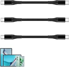 3 Pack Cabo USB C to USB C Type C Fast Carregamento 20 cm, Short USB C Cable 60W Power Delivery, Anti-Ticking Design, Perfect for Travel, Cars and Daily Use, Durable and Safe Materials
