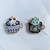 2 Pieces Needle Minder Cartoon Cup Cat Cute Needle Holders Magnet for Modern Cross Stitch Embroidery Accessories