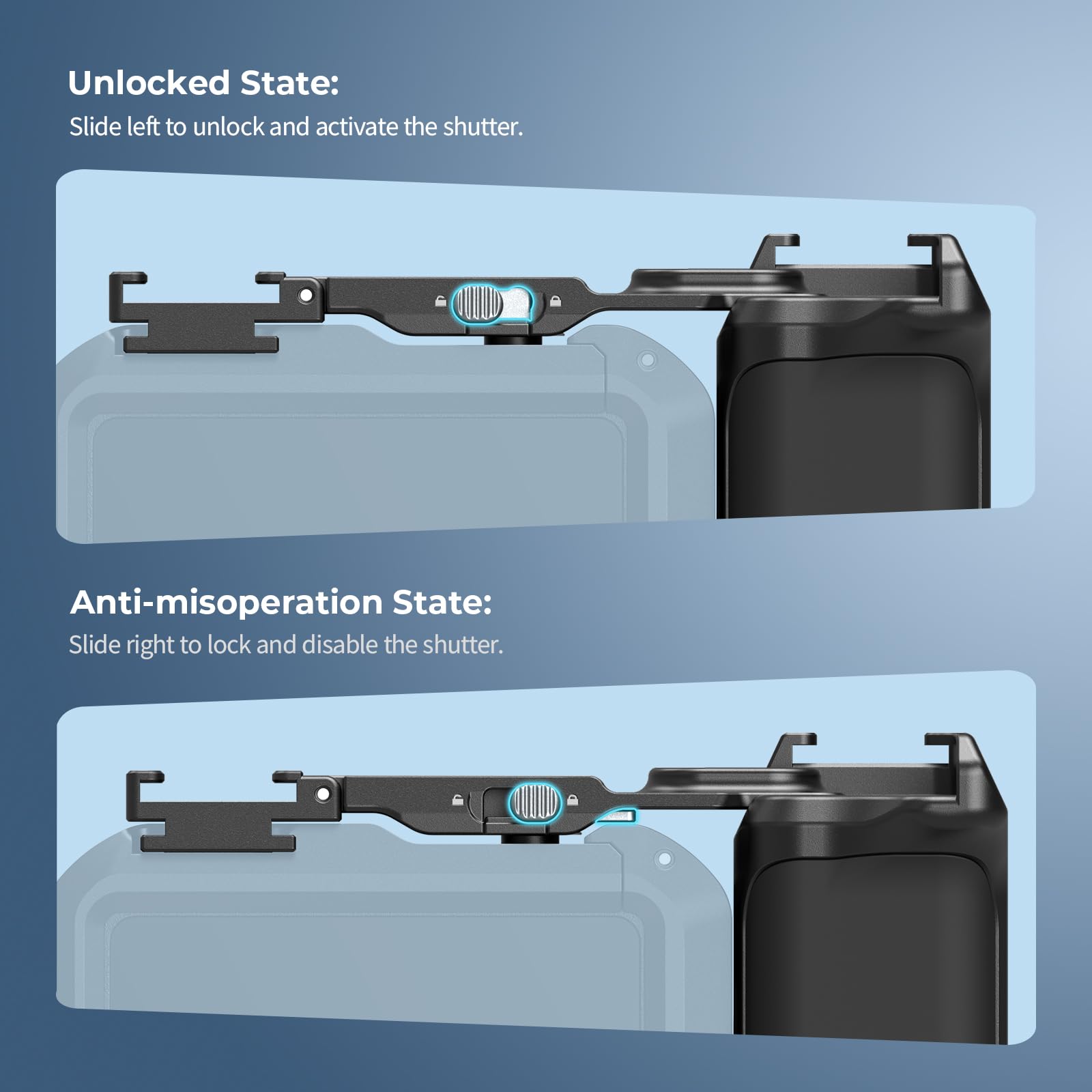 SmallRig Mango para DJI Osmo Action 6, agarre lateral de fotografía callejera con botón de obturación y zapata fría, compatible con SmallRig Action 6 Cage 5887/5888, correa de muñeca incluida para