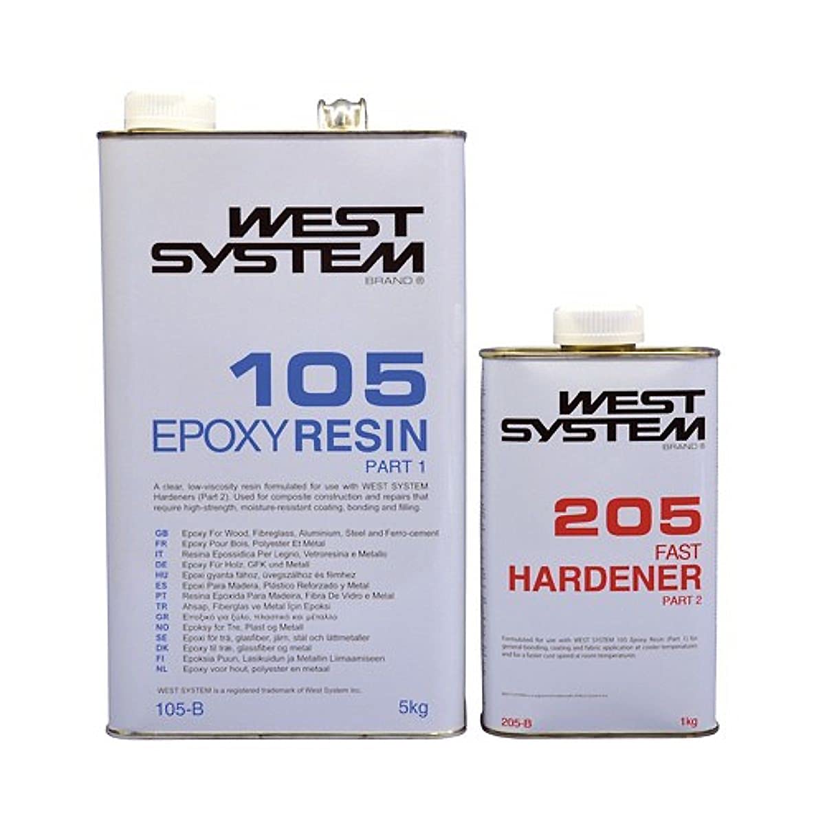 West System Epoxy B Pack 5kg 105 Resin and 1kg of 205 Hardener Amazon