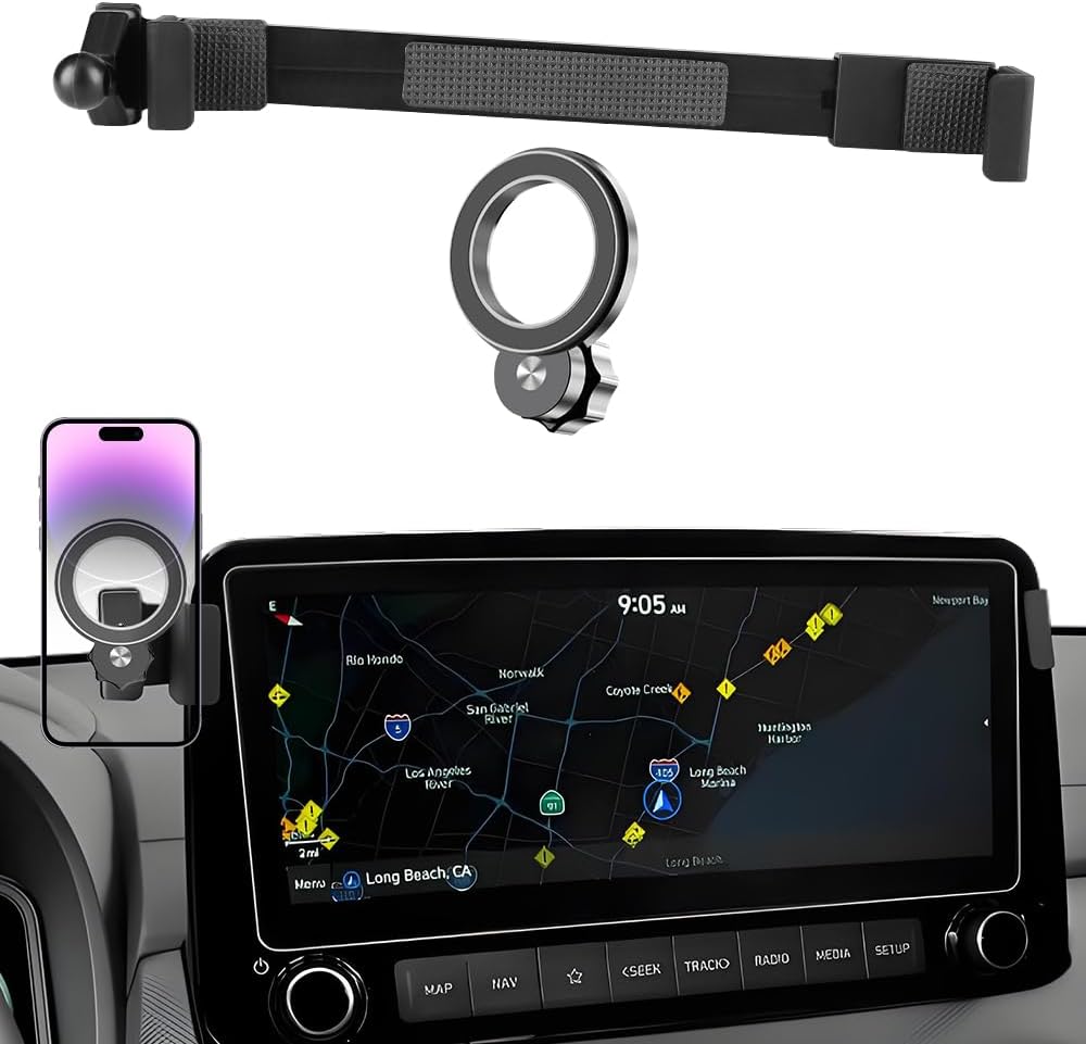 Car Magnetic Phone Mount for Hyundai Kona 2018 2019 2020 2021 2022 2023 [ 10.25 inch Touchscreen ] Auto Accessories Best Cellphone Holder Cell Phones Navigation Charging Screen Magnet Stand