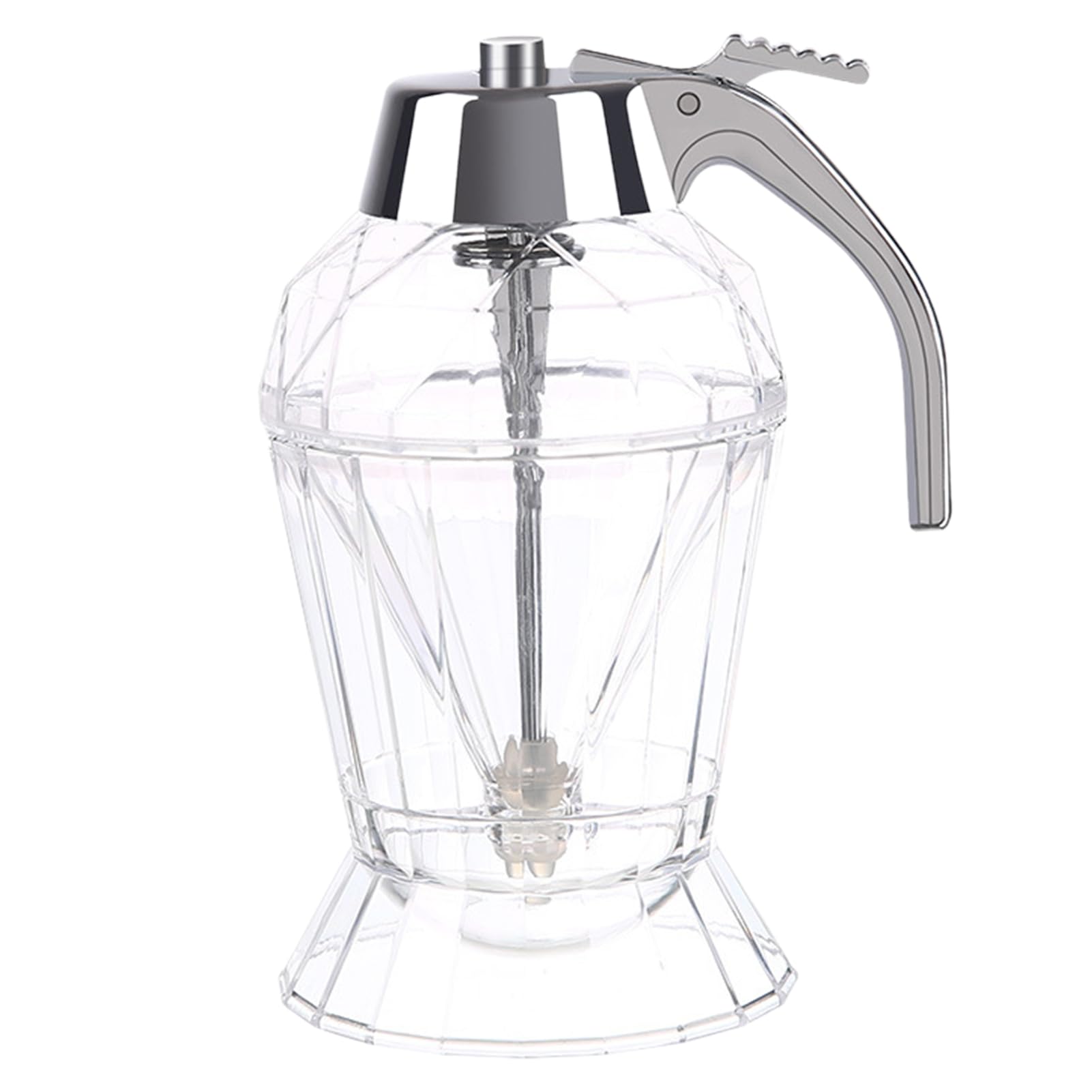 Honey Dispenser, with Flip Top Lid No Drip Glass Honey Dispenser, Syrup Honey Dispenser Glass with Storage Stand, Syrup Dispenser for Sauce, Sugar