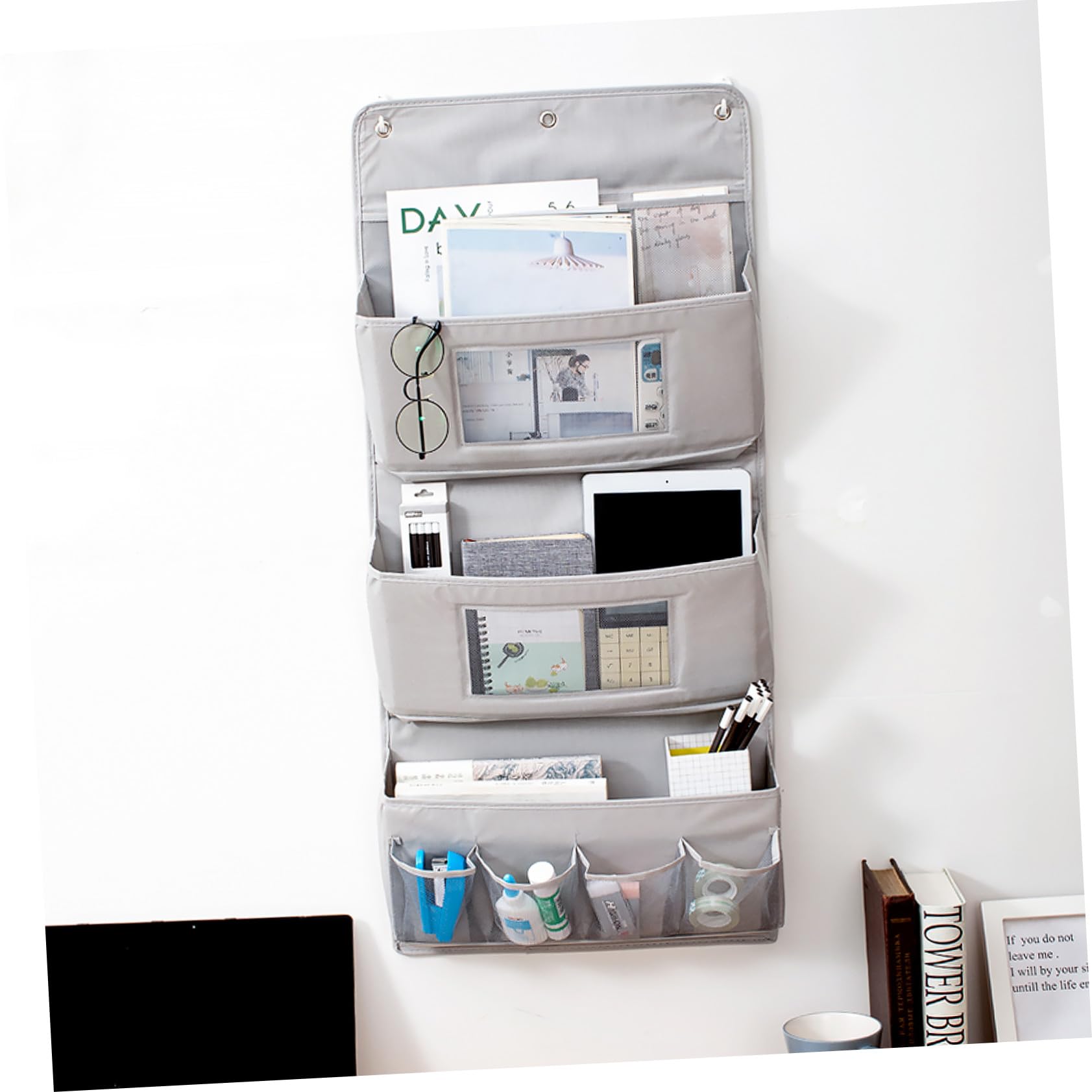 Portaborsa Organizer Strati da Appendere Tasche Portaoggetti da Parete per Camera da Letto Bagno Cucina Ufficio
