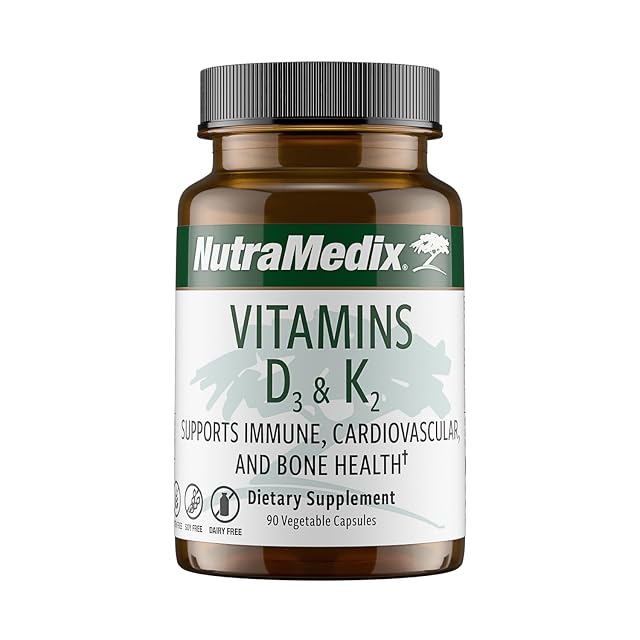 NutraMedix Vitamin D3 and K2 Immune Support Supplement for Women Men - Help Support Heart Health - Can