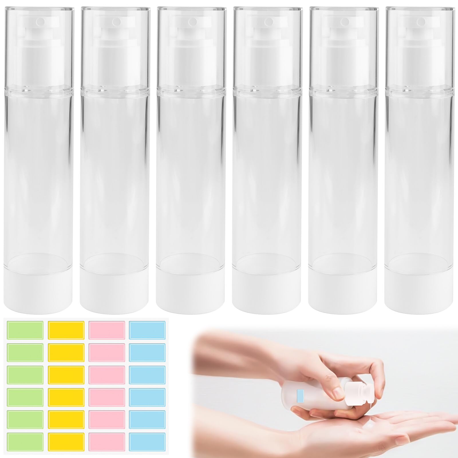 6 Bottiglie Da Viaggio Ricaricabili - 30ml E 50ml, Antigoccia Per Shampoo, Balsamo E Cosmetici