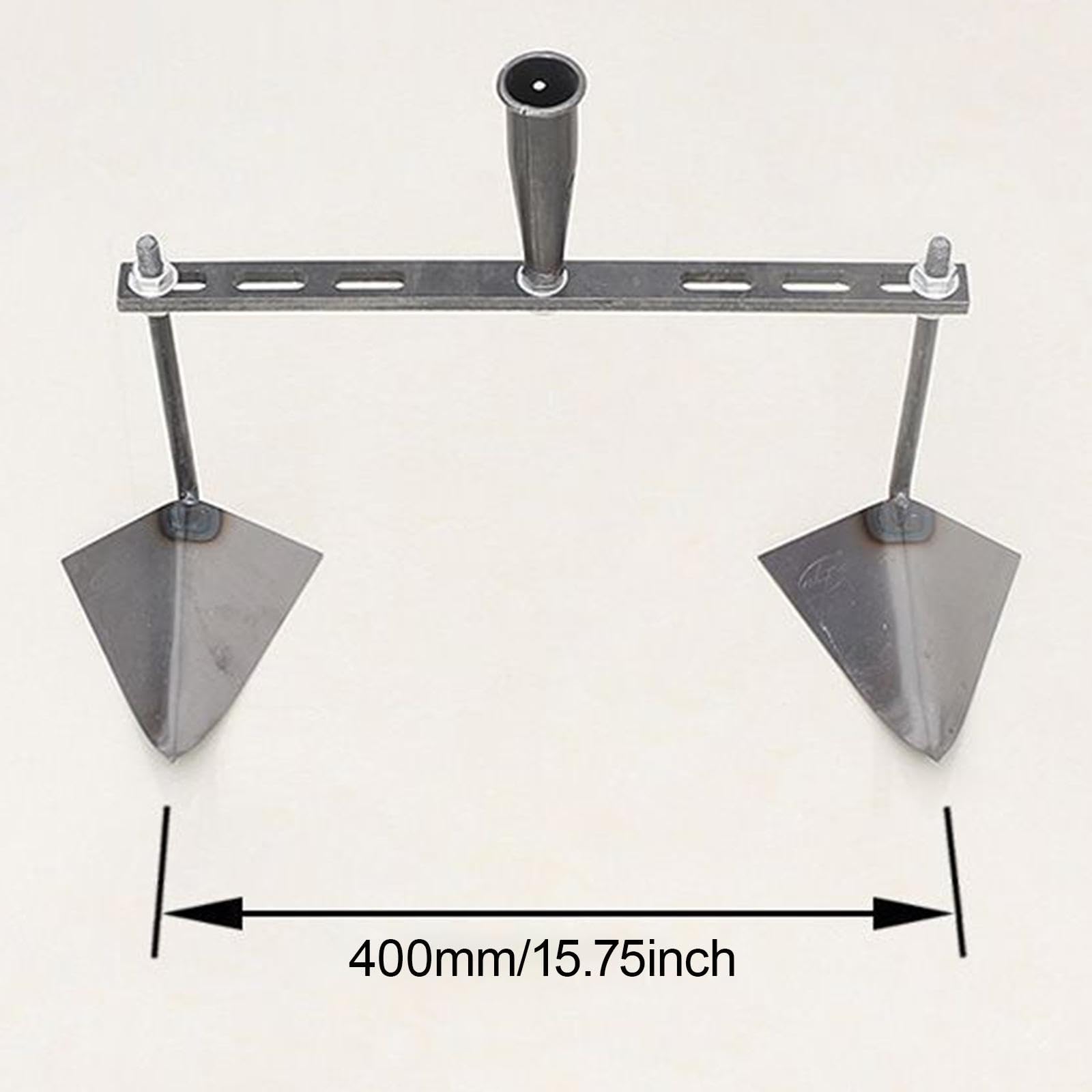 de Jardín con Cabezal Triangular, Herramienta Agrícola Manual con Distancia Ajustable para Principiantes, Bordes, Cabezal Doble de 40