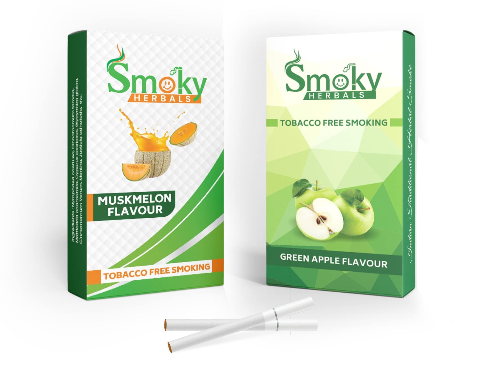 Smoky Herbals 2 फ्लेवर का पैक 100% तंबाकू और निकोटीन फ़्री सिगरेट