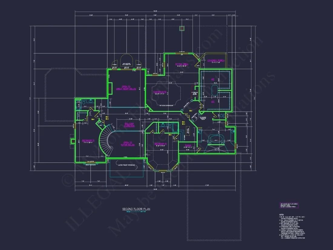 13-Colton House Plan - Elegant CAD House Plans: 2-Story 5-Bedroom Luxury Blueprint