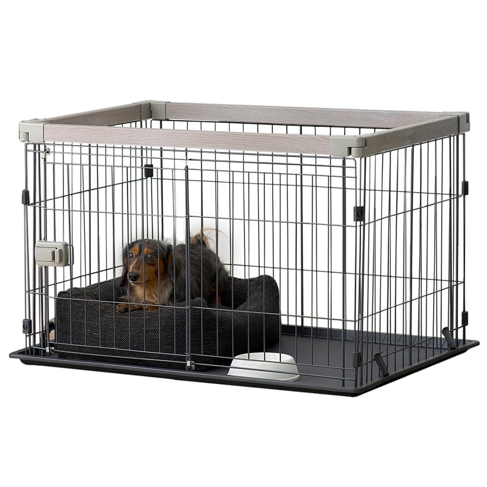 Amazon | 犬 サークル ウッディシステムサークル アッシュグレー 90.6