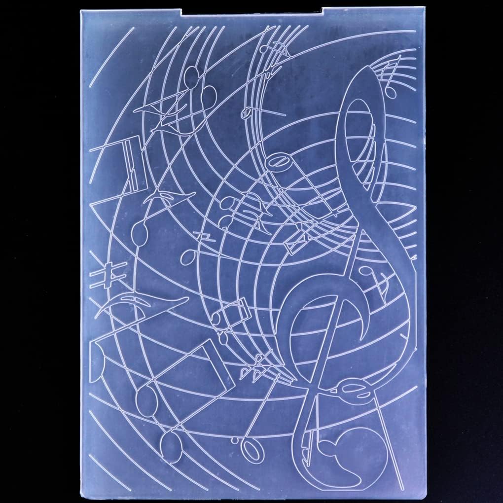 Amazon.com: Kwan Crafts Musical Note Background Plastic Embossing ...