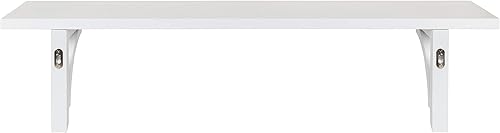 Miniatura 7 de Kate and Laurel Corblynd - Estante de pared tradicional de madera, 36 pulgadas, color blanco