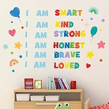 TOARTi Colorful Inspirational Quotes Wall Stickers for Bedrooms for Girls Boys,Positive Educational Wall Art Decal for Kids Wall Stickers Classroom Supplies ,Rainbow Motivational Wall Murals for Reading Corner Wall Decorations(40 pcs)