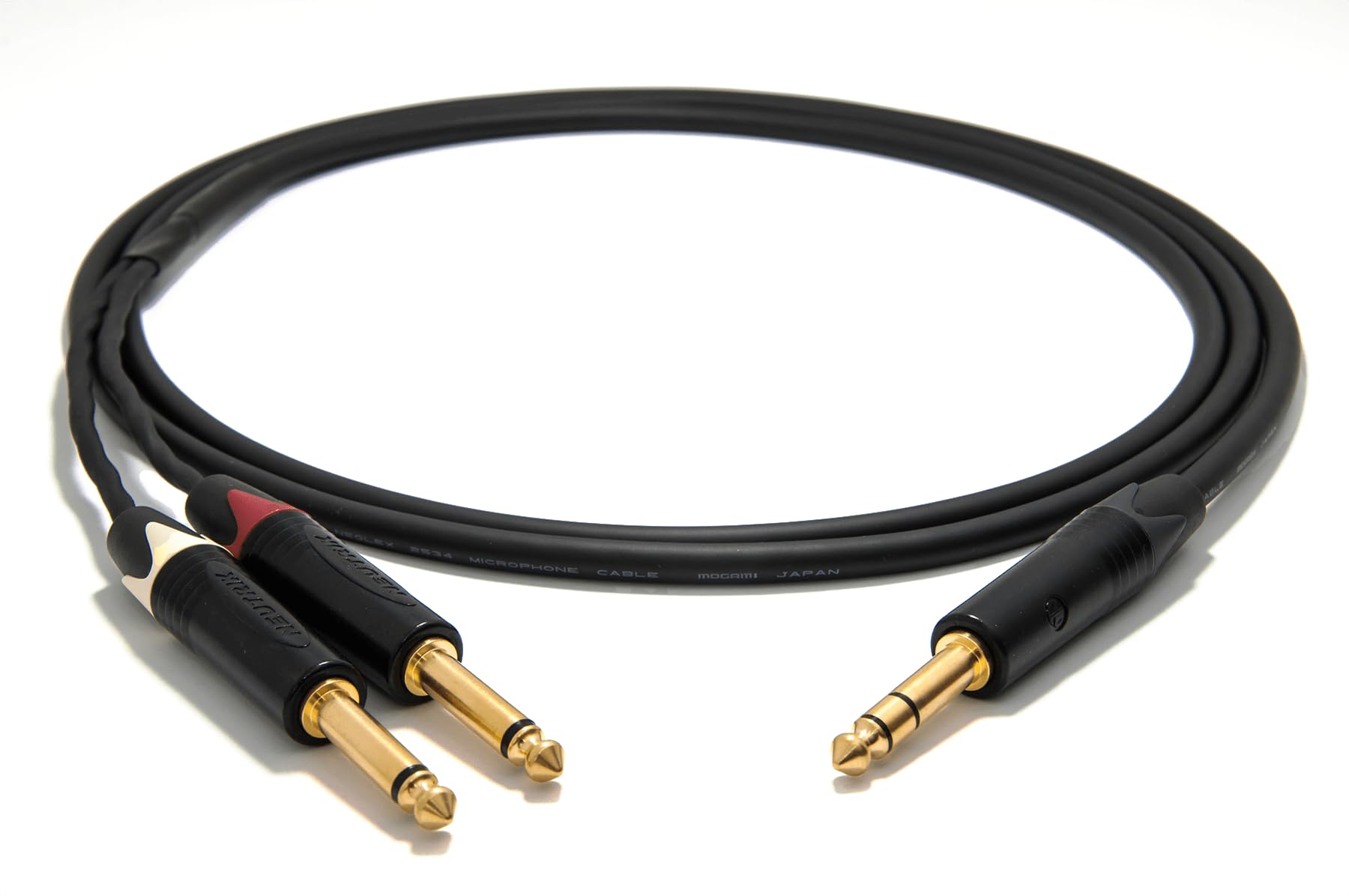 enoaudio Mogami 2534 Quad HiFi Y-Audiokabel | Neutrik Gold 6,3mm TRS klinke - TS klinke | HiFi, 0.5 m