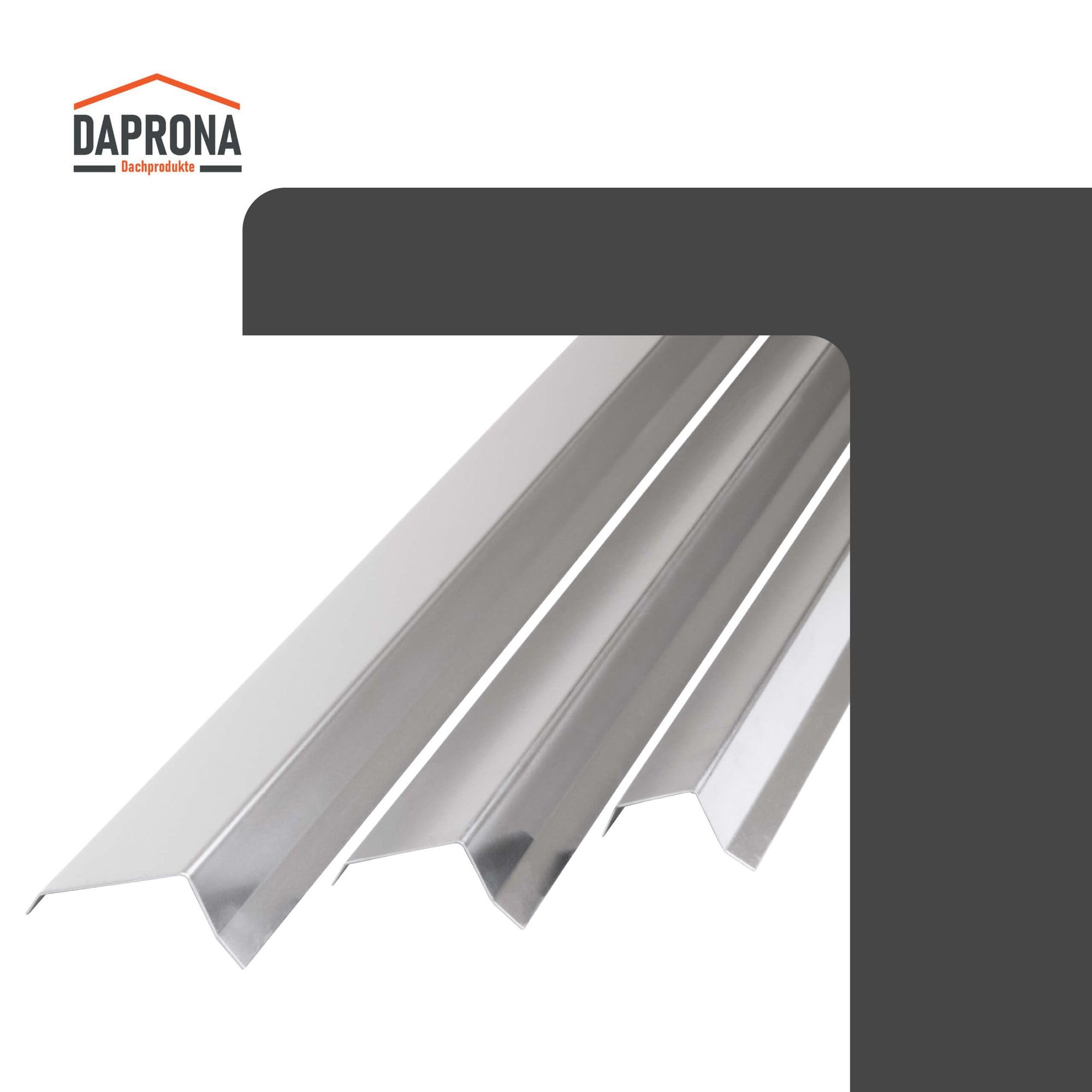 Chapa de tejado, chapa de borde, chapa a dos aguas, 45 mm, 2 m, cubierta de tejado plateada, chapa de aluminio, adecuada para tejados planos y tejados inclinados