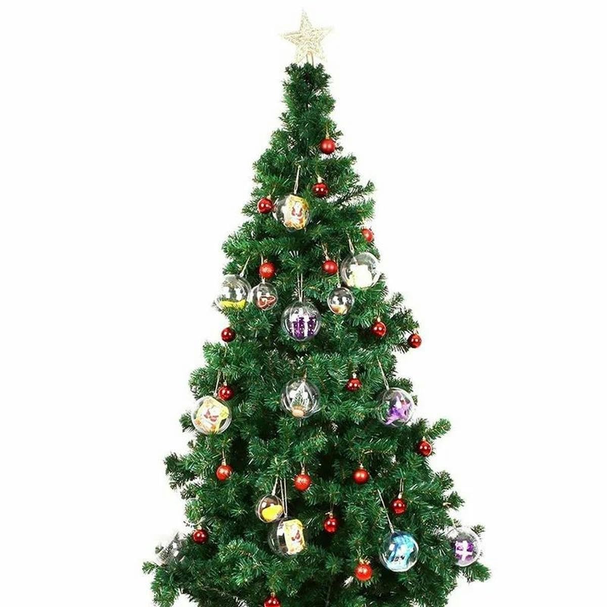 Bola Transparente de Navidad, Adorno rellenable, Adornos Colgantes para árbol, decoración del hogar para el hogar, Caja de Regalo para Fiesta de Boda, 10 Uds.-12cm
