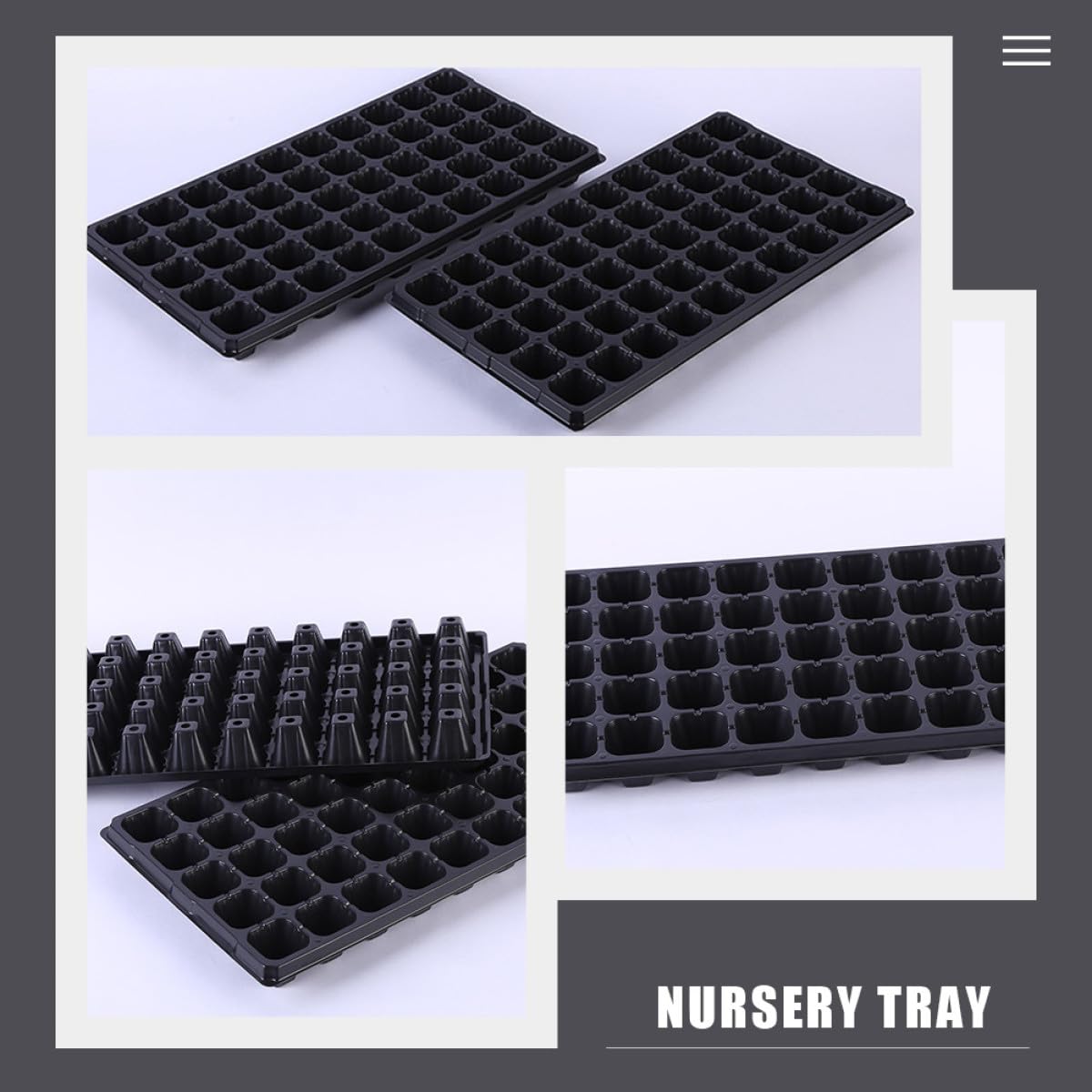MAGICLULU 6 Bandejas de Germinación de Plantas de PVC Múltiples Ranuras para Vivero, Cultivo Interior y Trasplante, Ideales para Flores Pequeñas y Cactus
