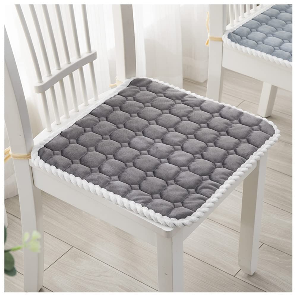 Coussin de chaise de salle à manger lot de 2 gris foncé carré antidérapant
