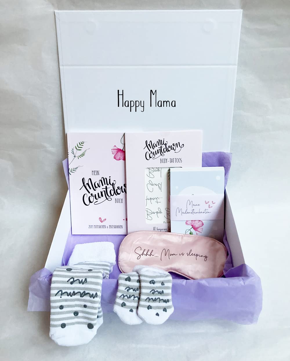 Confezione regalo "Happy Mama" – Il regalo per donne incinte, regalo per la gravidanza, 5 regali per la mamma