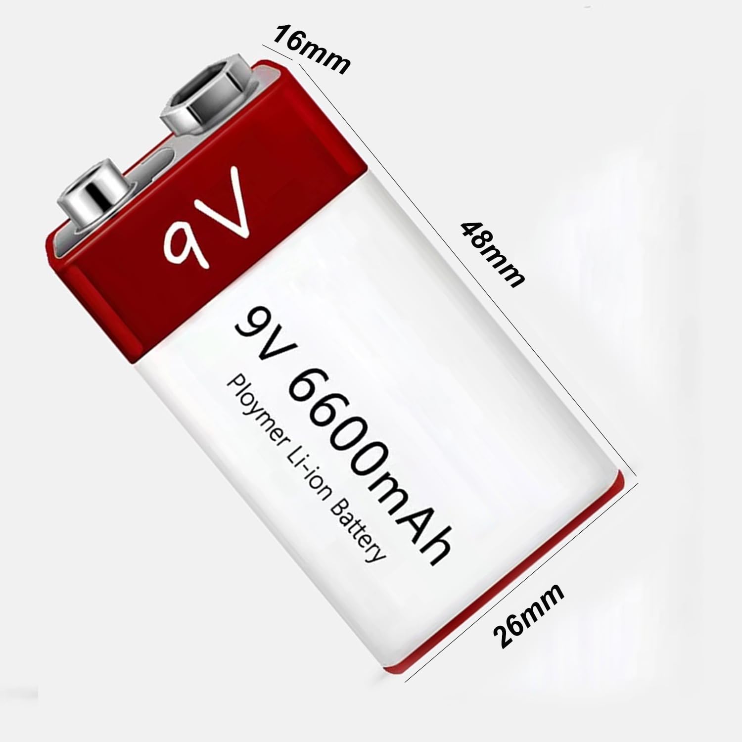 TGHY Batteria Litio Batteria Ricaricabile USB agli ioni Litio 9V Confezione di batterie al Litio ad Alta capacità da 6900 mAh con Cavo di Ricarica USB Tipo C (Confezione da 4)
