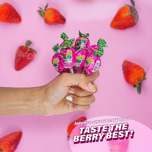 Miniatura 7 de Colombina Bon Bon Bum - Paletas con centro de goma de mascar, sabores surtidos, envueltas individualmente, ideales para recuerdos de fiesta y