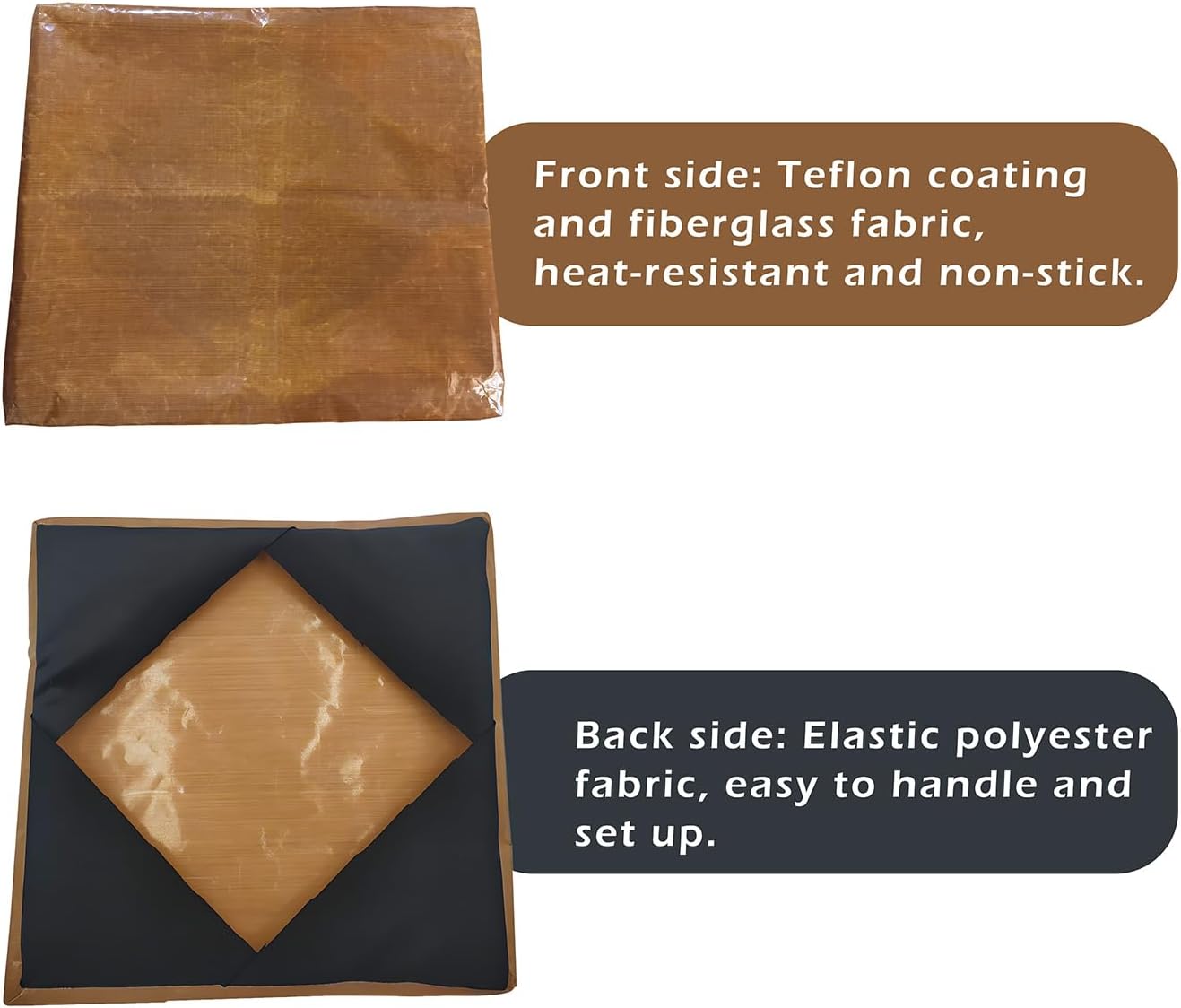 Heat Press Covers16x20, 2 Pcs Set for Top and Bottom Platens Reusable Teflon Sheets Material with 3 Pack PTFE Teflon Sheet 12" x 16" and One Cleaning Cloth (16" x20")