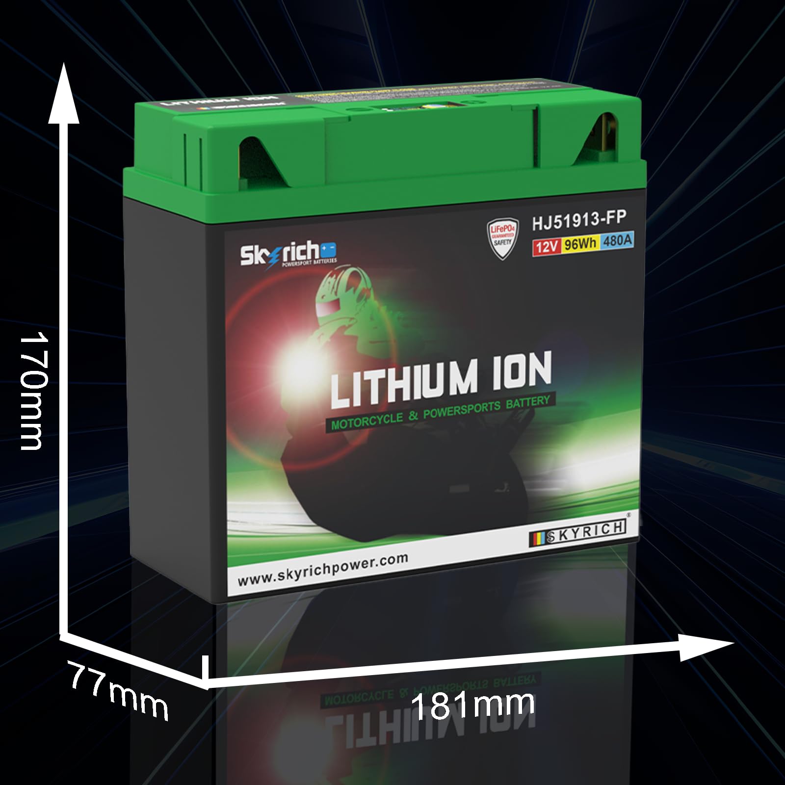 Skyrich HJ51913-FP Batteria Ricaricabile Litio 12V - Batterie Ricaricabili (Lithium, 12V 1pcs)