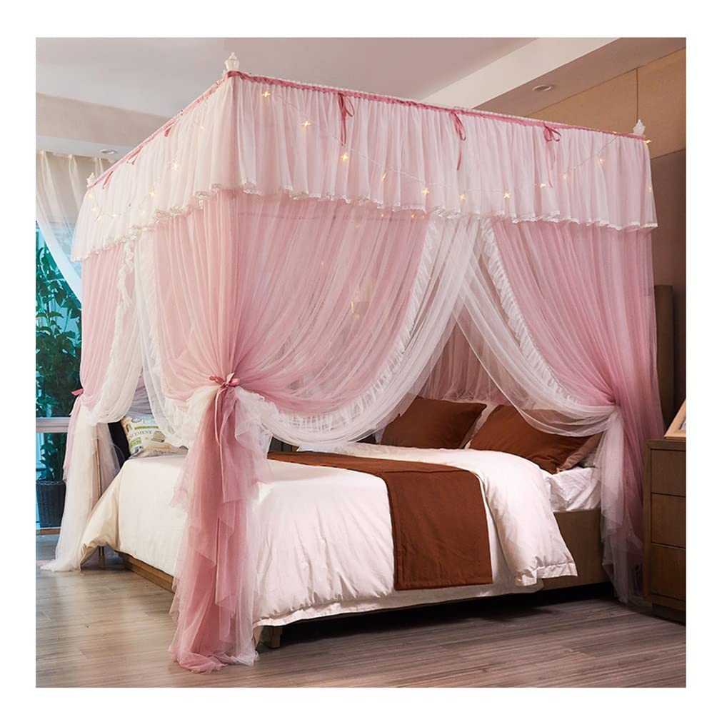 Moustiquaire à baldaquin rose pour lit double créez une chambre de princesse romantique