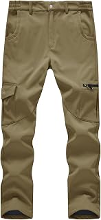 YSENTO Men's Winter Fleece Skiing Snow Pants Waterproof Windproof Softshell Insulated Hiking Cargo Pants