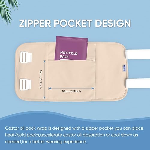 Miniatura 3 de Paquete de aceite de masaje de ricino (compresión) para cintura y cuello, 2 piezas. Ayuda para desintoxicación del hígado, tiroides, ayuda al sueño.