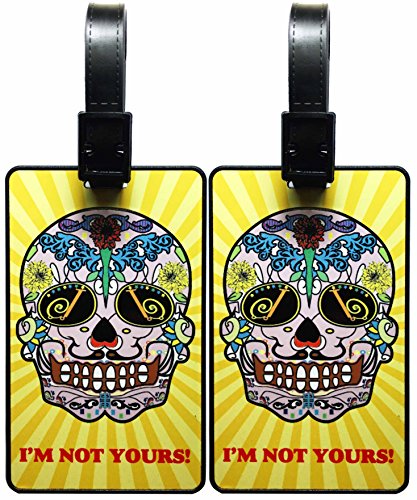 Oliveland Colorful Series Set of 2 Luggage Tags I'm Not Yours Skull yellow ¡­
